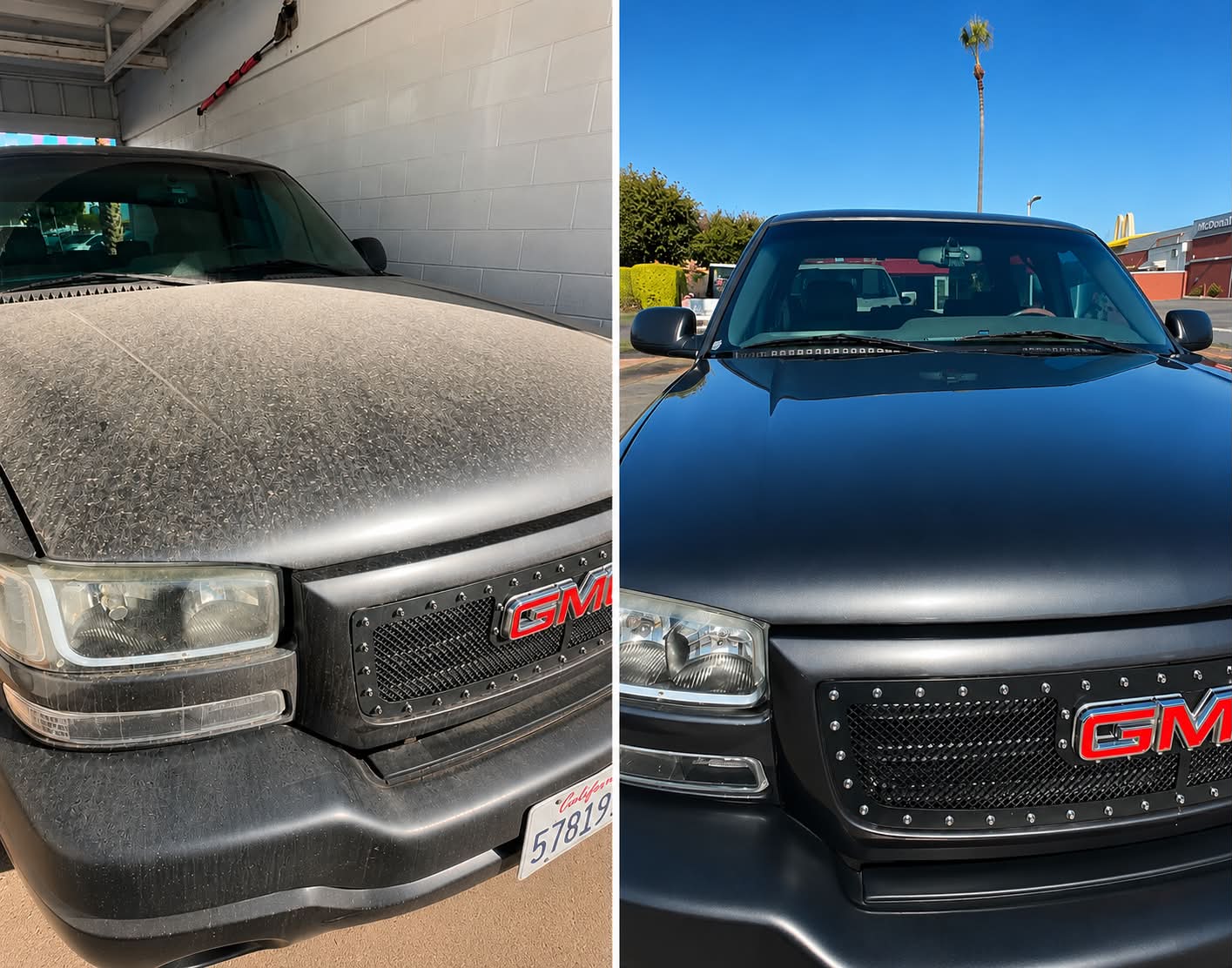 Exterior Detail before and after